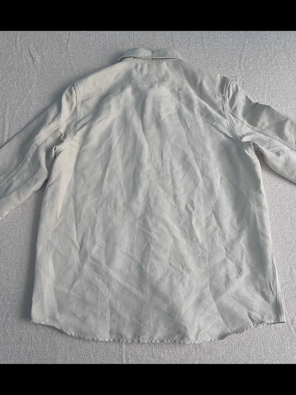 Banana Republic Vegan Suede Overshirt Mens Medium Beige Snap Button Shirt Jacket